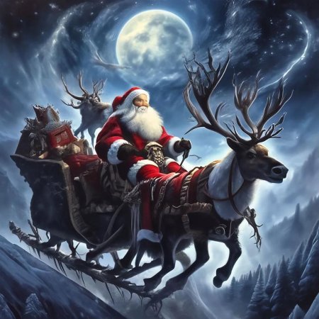 Санта клаус в санях