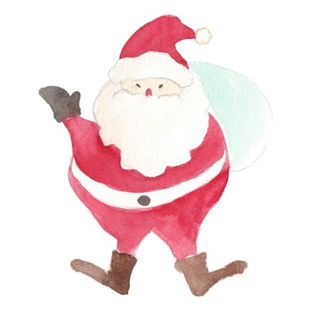 Новогодний арт санта акварель
