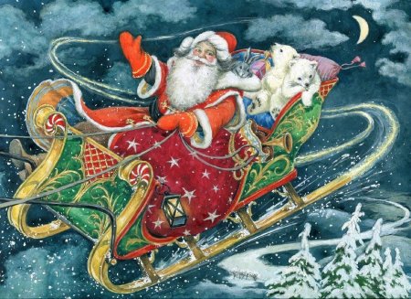 Дед мороз на санях