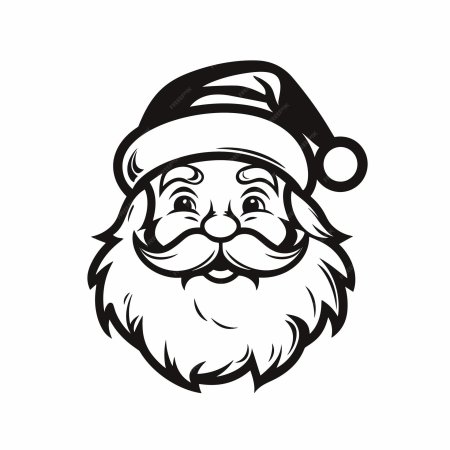 Дед мороз черно белый