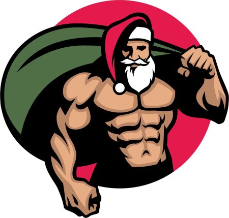 Накаченный дед мороз