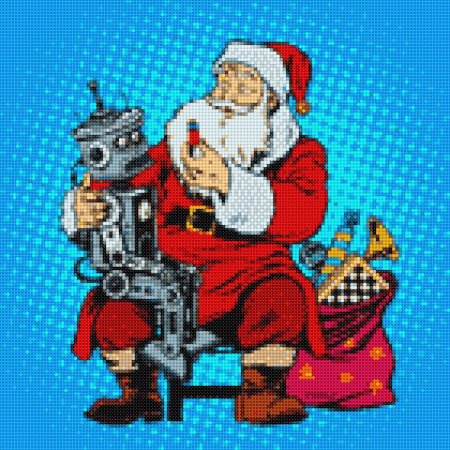 Дед мороз поп арт