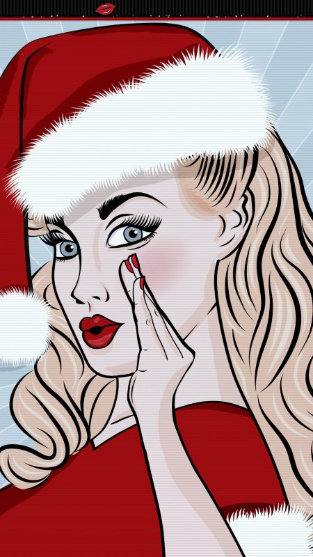 Поп-арт девушки новогоднее
