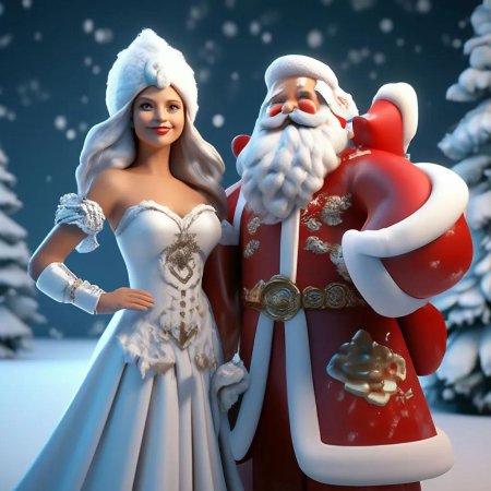 Дед мороз и снегурочка красивые