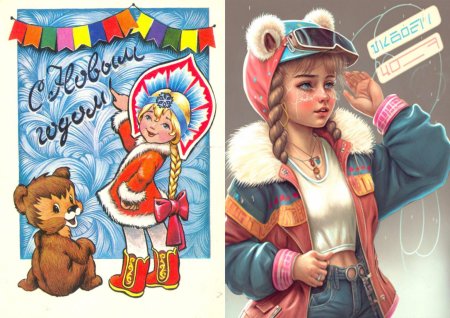 Советские открытки со снегурочкой