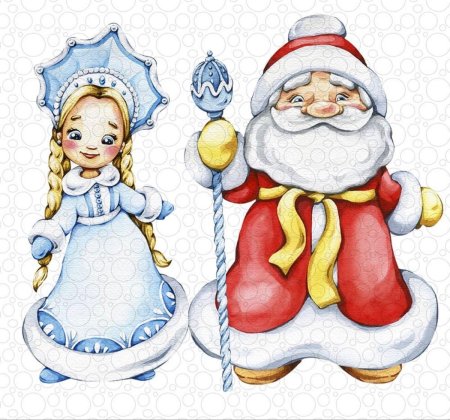 Дед мороз и снегурочка иллюстрация к
