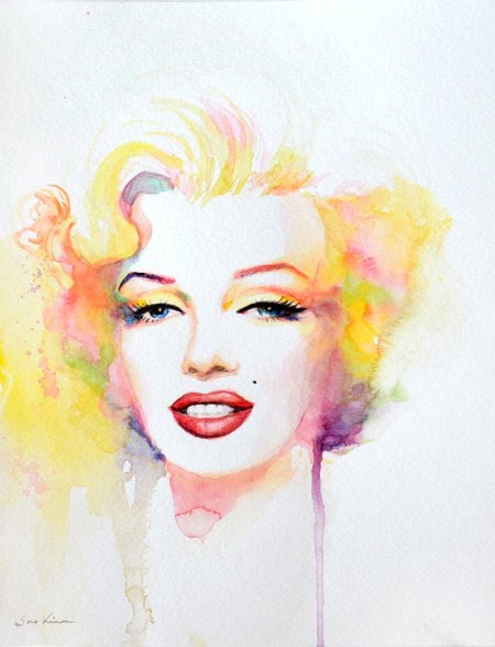 Мэрилин монро акварель