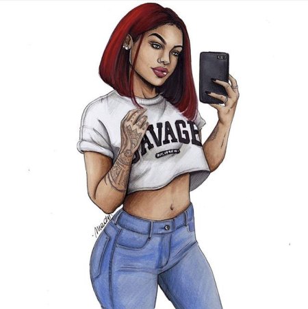 Нарисованные девушки в стиле swag