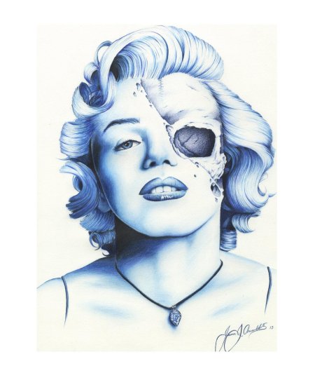 Портрет мерлин монро акварелью