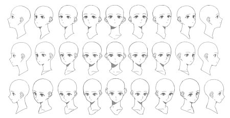 Голова в профиль референс аниме