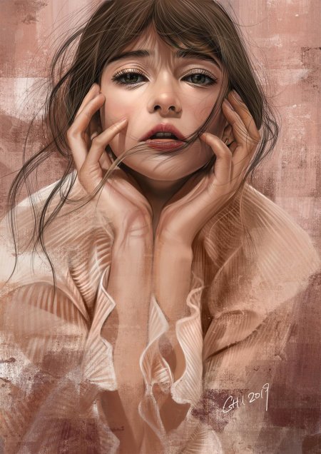 Лицо девушки арт