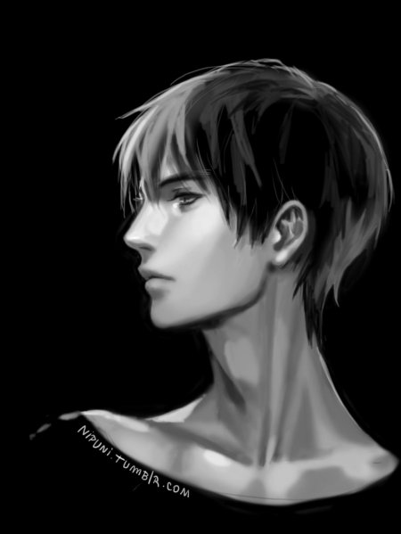 Парень с короткими волосами арт