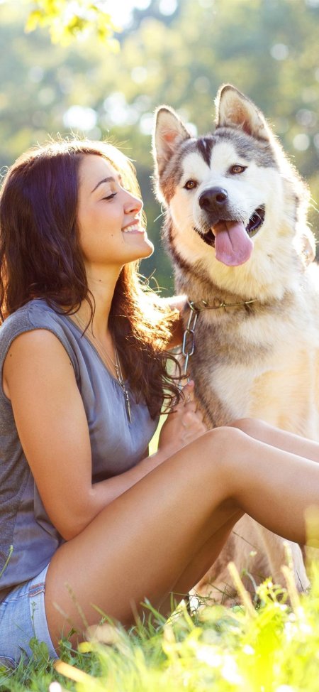 Девушка с собаками