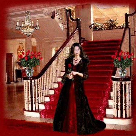 Девушка спускается по лестнице