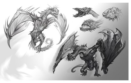 Драконы эскиз