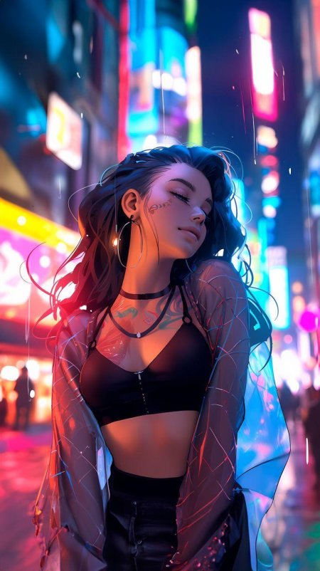 Девушка в стиле киберпанк
