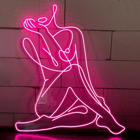 Неоновая вывеска девушка