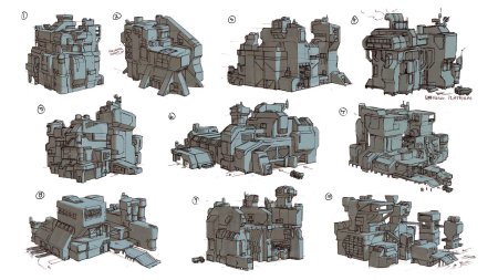 Киберпанк архитектура промышленных зданий