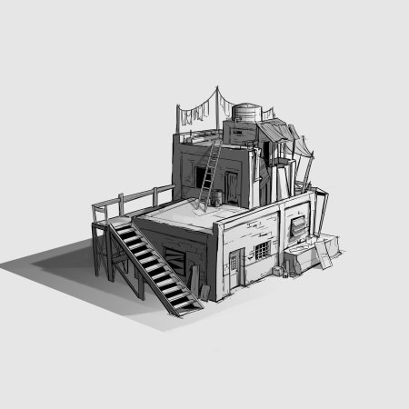 Здания в стиле киберпанк