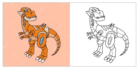 Динозавр робот раскраска