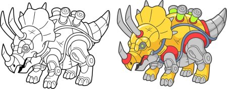 Раскраска робот динозавр