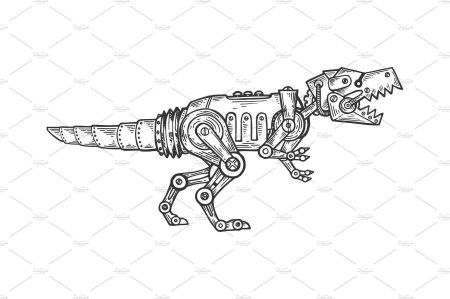 Динозавр робот раскраска