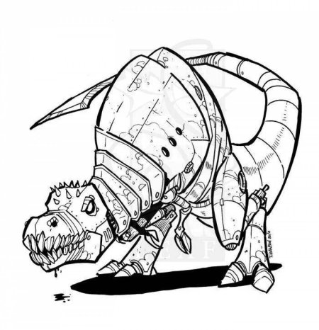 Раскраска динозавр робот