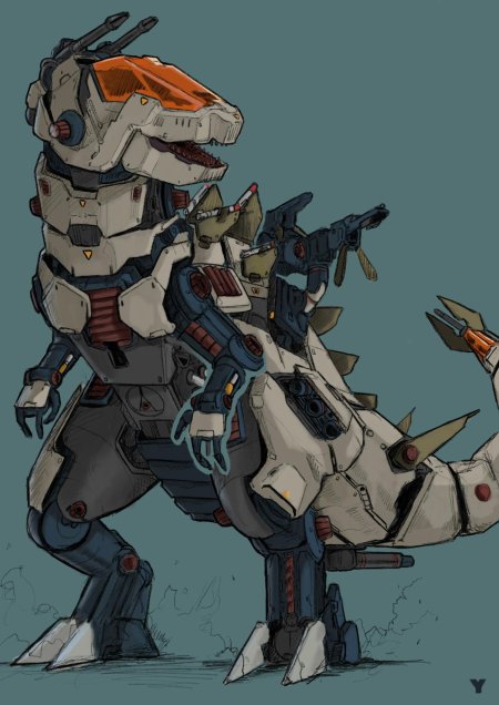 Робот динозавр аниме