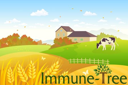 Деревенский пейзаж с коровами