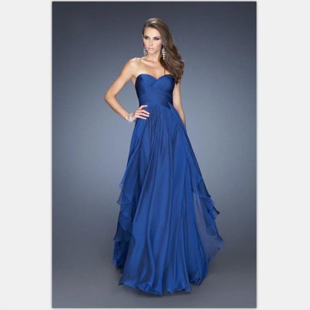Синее вечернее платье