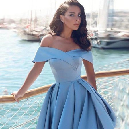 Голубое платье на выпускной