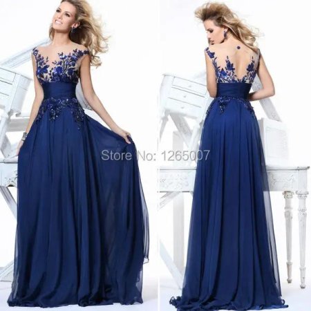 Вечернее платье синее