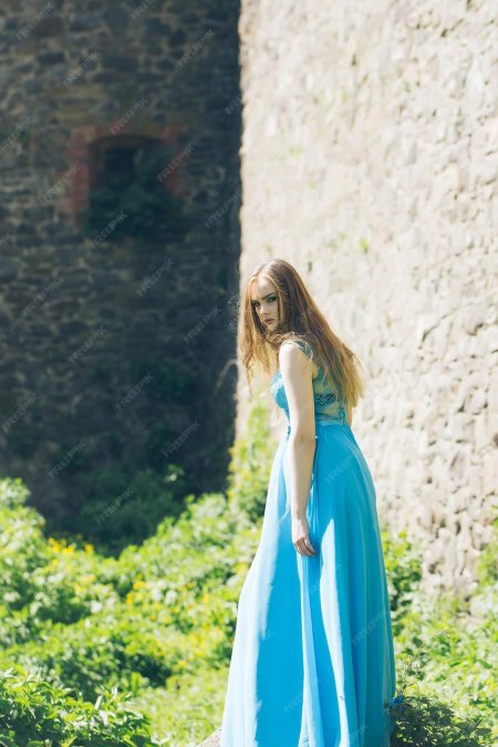 Девушка в голубом платье