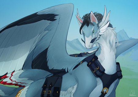 Антропоморфный дракон арт