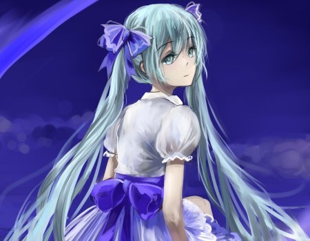 Хатсуне мику в голубом платье