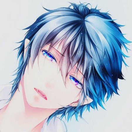 Аниме парень с голубыми волосами