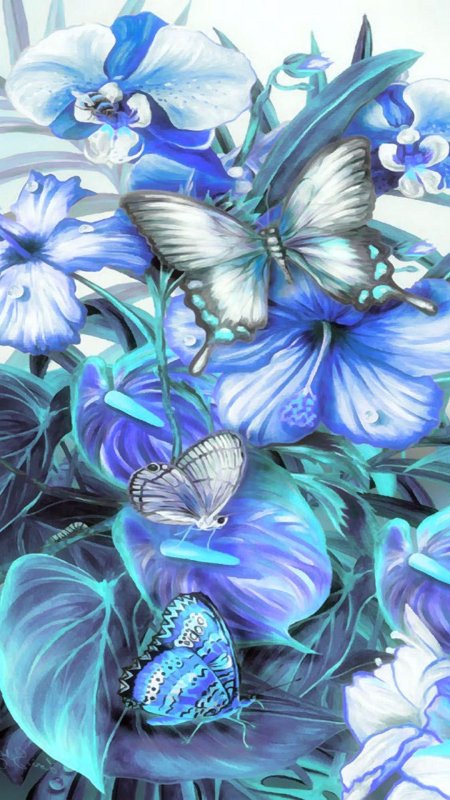 Картина синяя бабочка