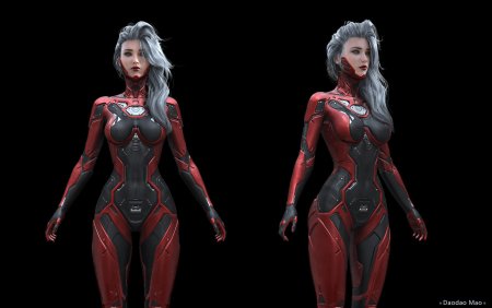 Трансформация девушки в киборга