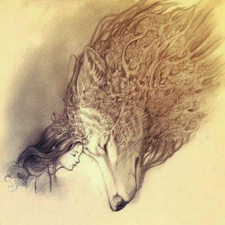 Волк и девушка