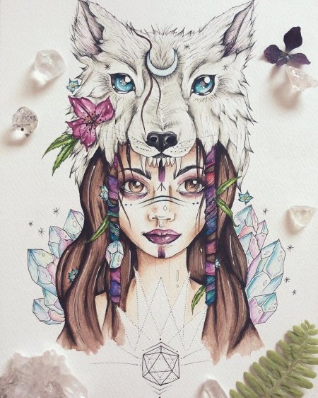 Эскиз тату девушка