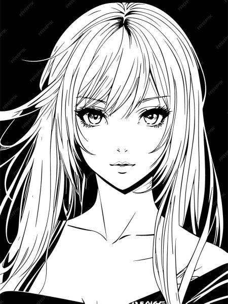 Черно белые раскраски аниме