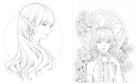 Раскраска аниме сложная