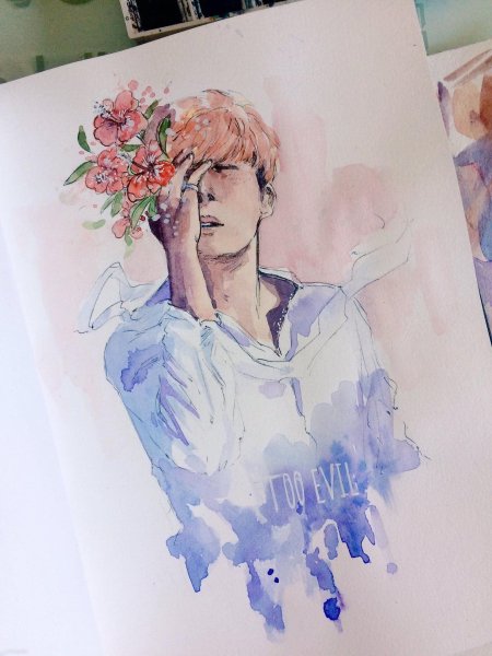 Бтс акварелью тэхен
