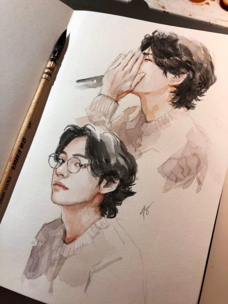 Бтс акварелью