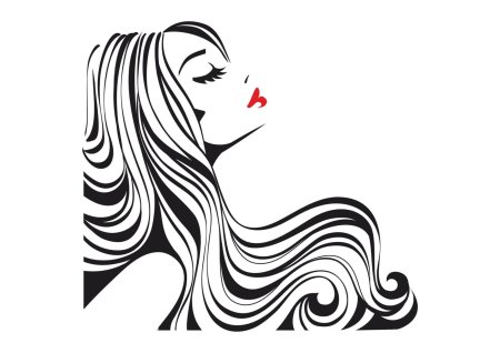 Силуэт девушки с волосами