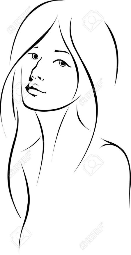 Контур лица девушки