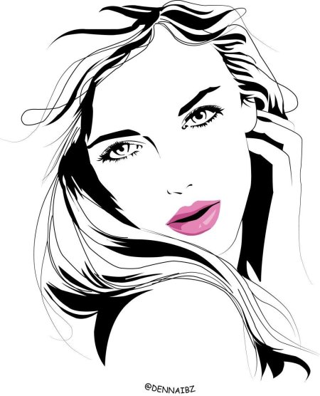Лицо девушки рисунок
