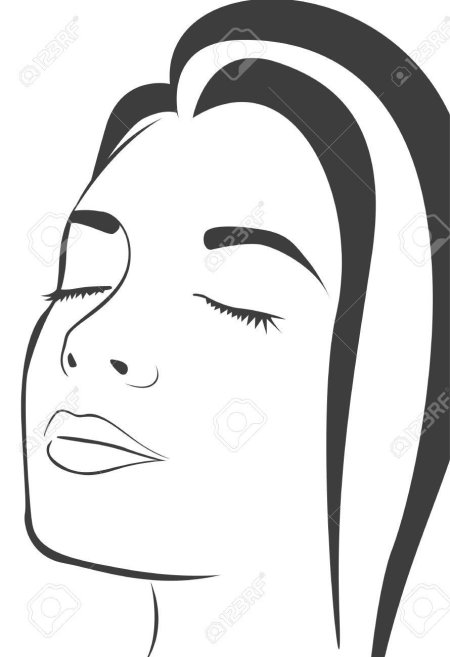 Контур женского лица