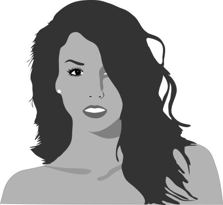 Лицо девушки силуэт