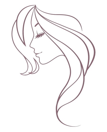 Лицо девушки контур